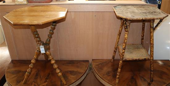 A bamboo occasional table and an occasional table W.47.5cm and 41cm